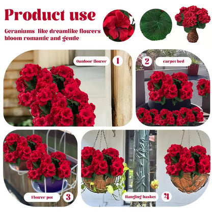 🌸 Last Day 50% OFF – UV Resistant Artificial Geranium Flowers for Outdoors & Home Decor