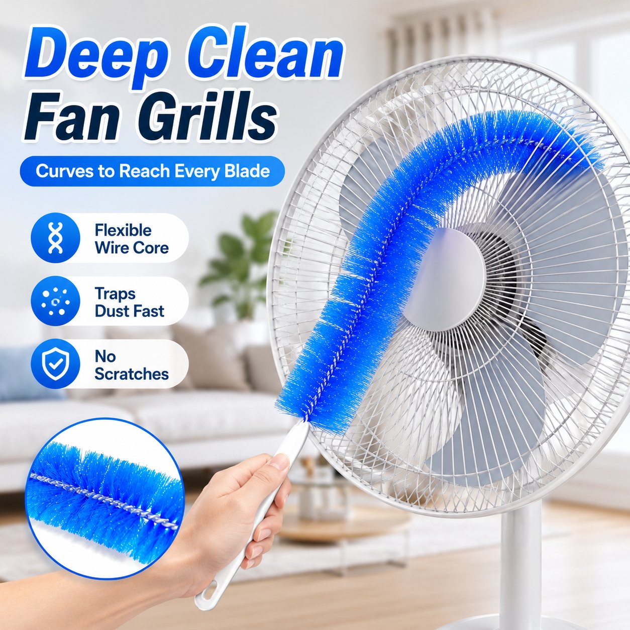 Bendable Microfiber Head.Reusable Dust Remover