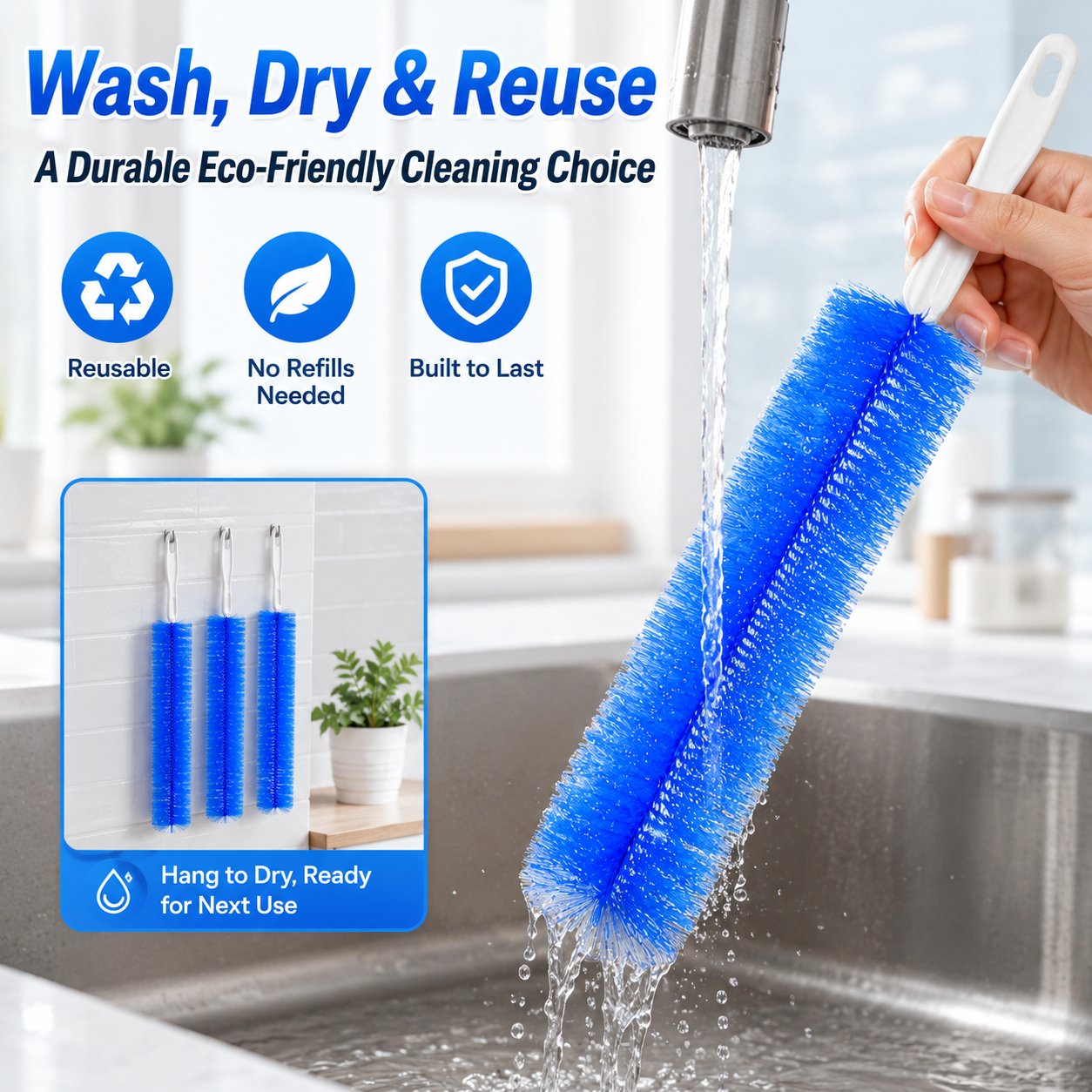 Bendable Microfiber Head.Reusable Dust Remover
