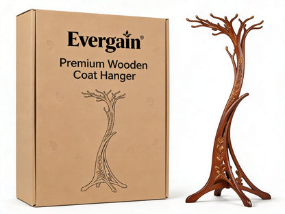 Art Nouveau Tree-Shaped Coat Stand – Hand-Carved Solid Wood Hall Tree with Floral Relief